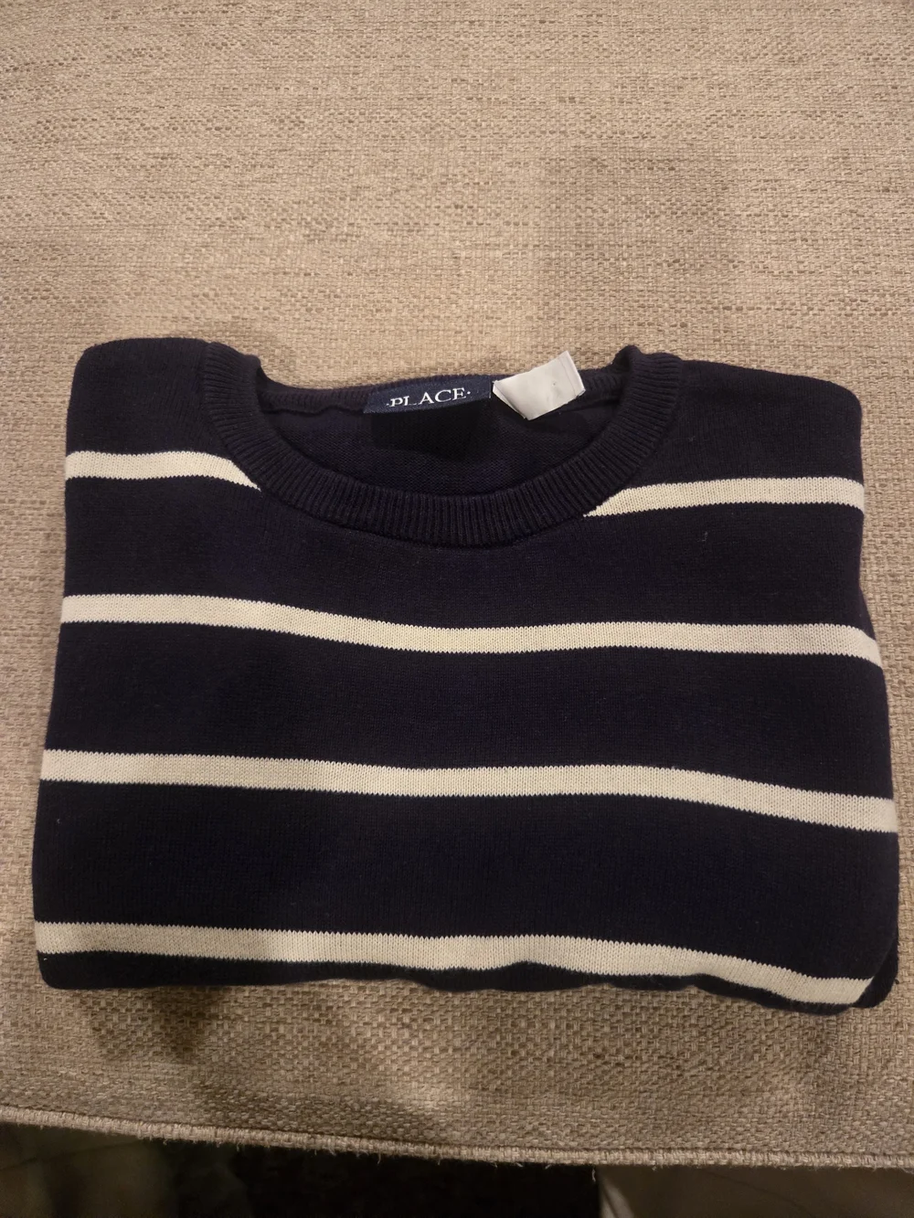 The Children's Place Navy & White Striped Crewneck Sweater
